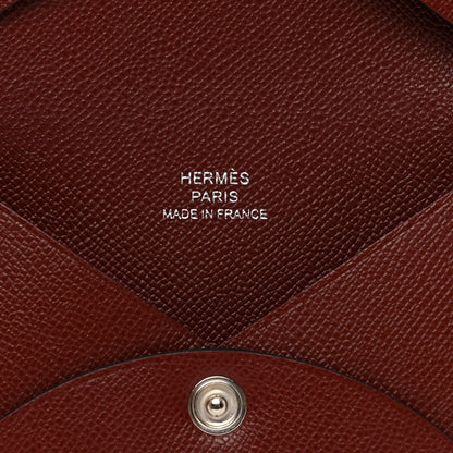 Hermes Epsom Calvi Card Case Rouge H 6 of 7