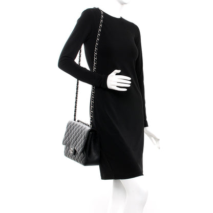 Chanel Caviar Quilted Jumbo Single Flap Black 2 of 9