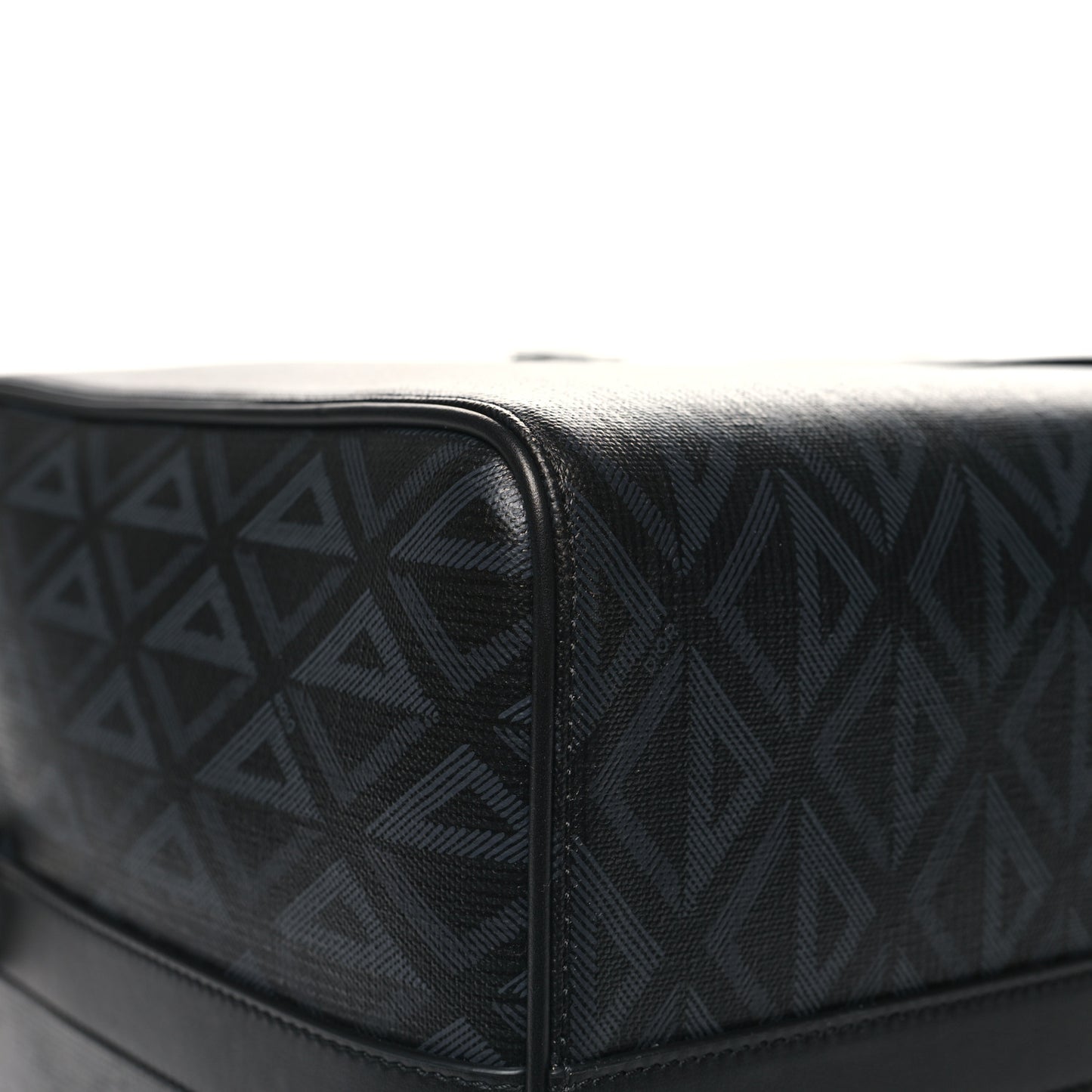 CHRISTIAN DIOR Coated Canvas CD Diamond Lingot 50 Bag Black