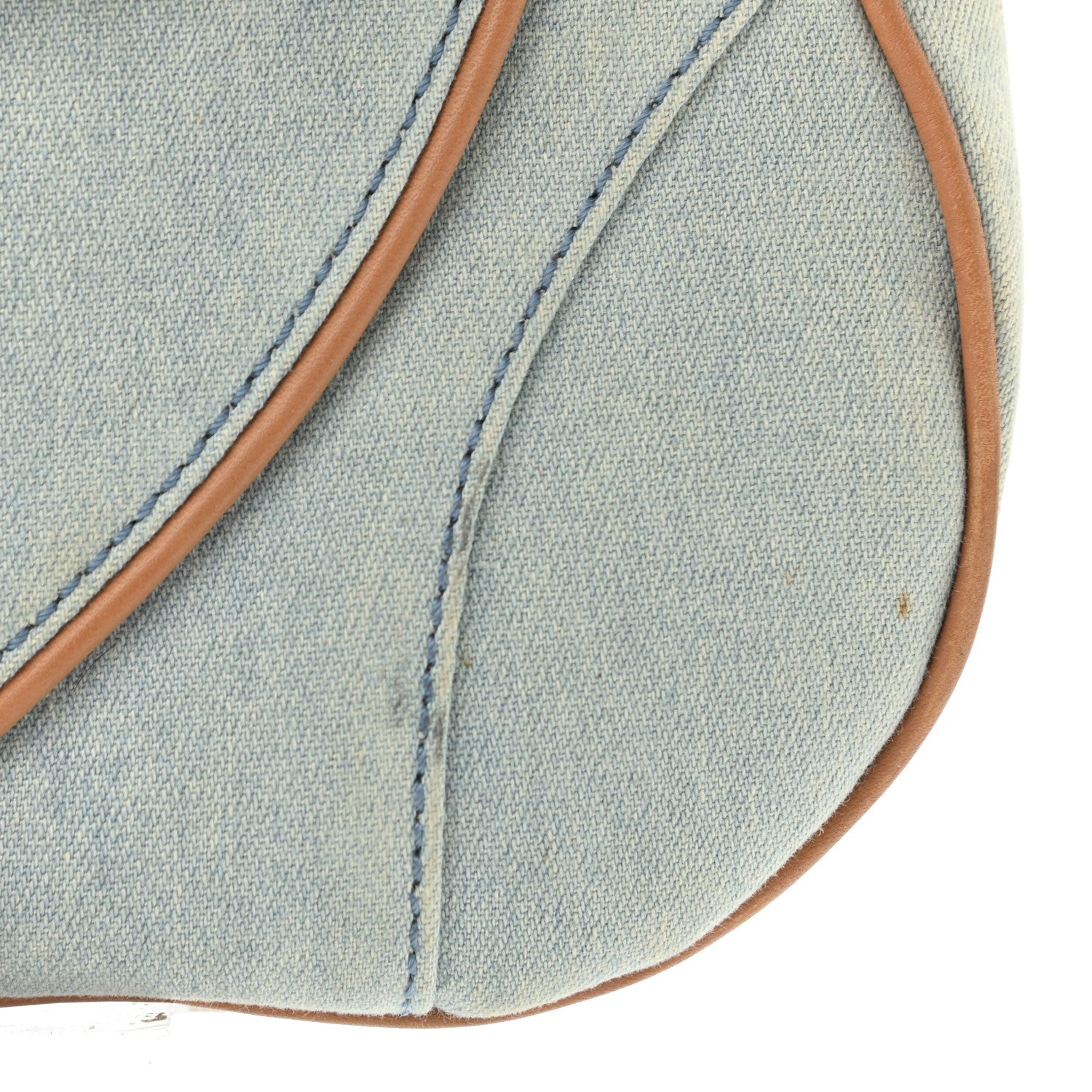 Christian Dior Denim Calfskin Double Saddle Bag Light Blue 12 of 13