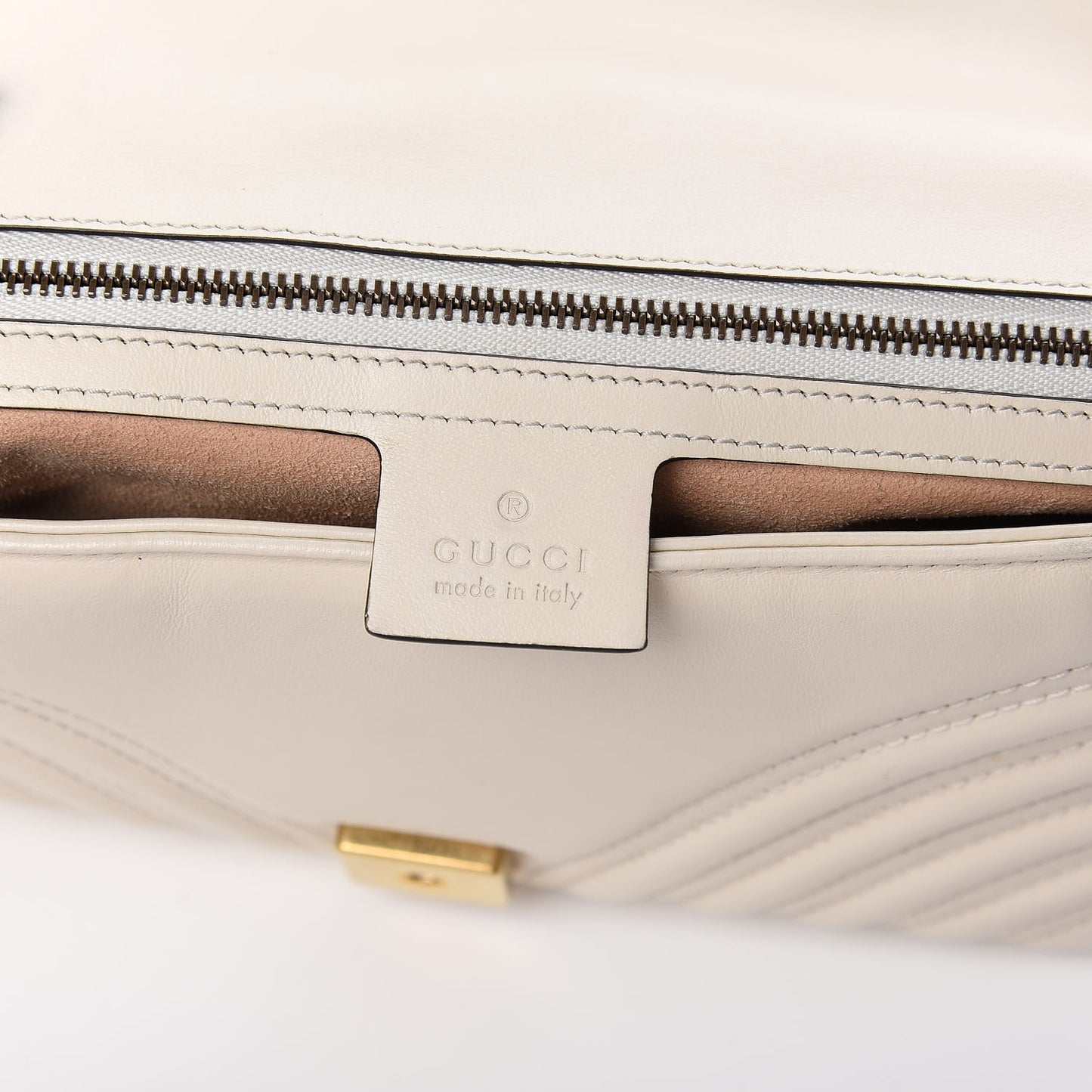 Calfskin Matelasse Small GG Marmont Shoulder Bag White