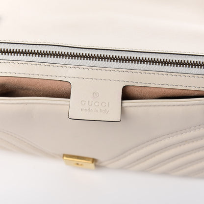 Gucci Calfskin Matelasse Small GG Marmont Shoulder Bag White 9 of 11