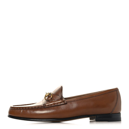 Gucci Betis Glamour Calfskin Womens 1953 Horsebit Loafers 37.5 Brown Sugar 1 of 8