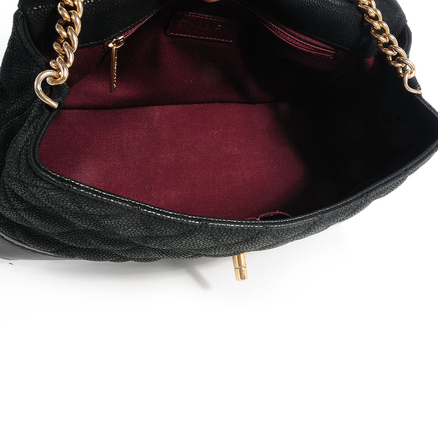 Iridescent Grained Calfskin Medium Globe Trotter Flap Black