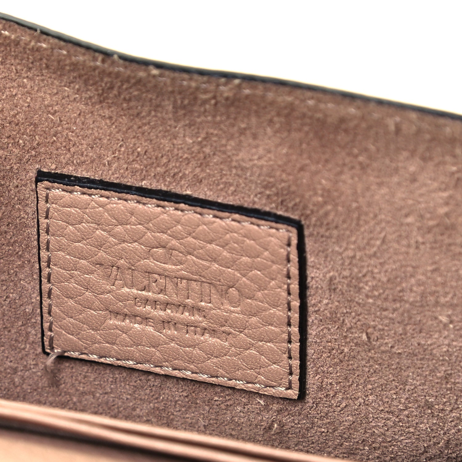 Valentino Garavani Pebbled Calfskin Rockstud Envelope Wallet on Chain Poudre 6 of 8