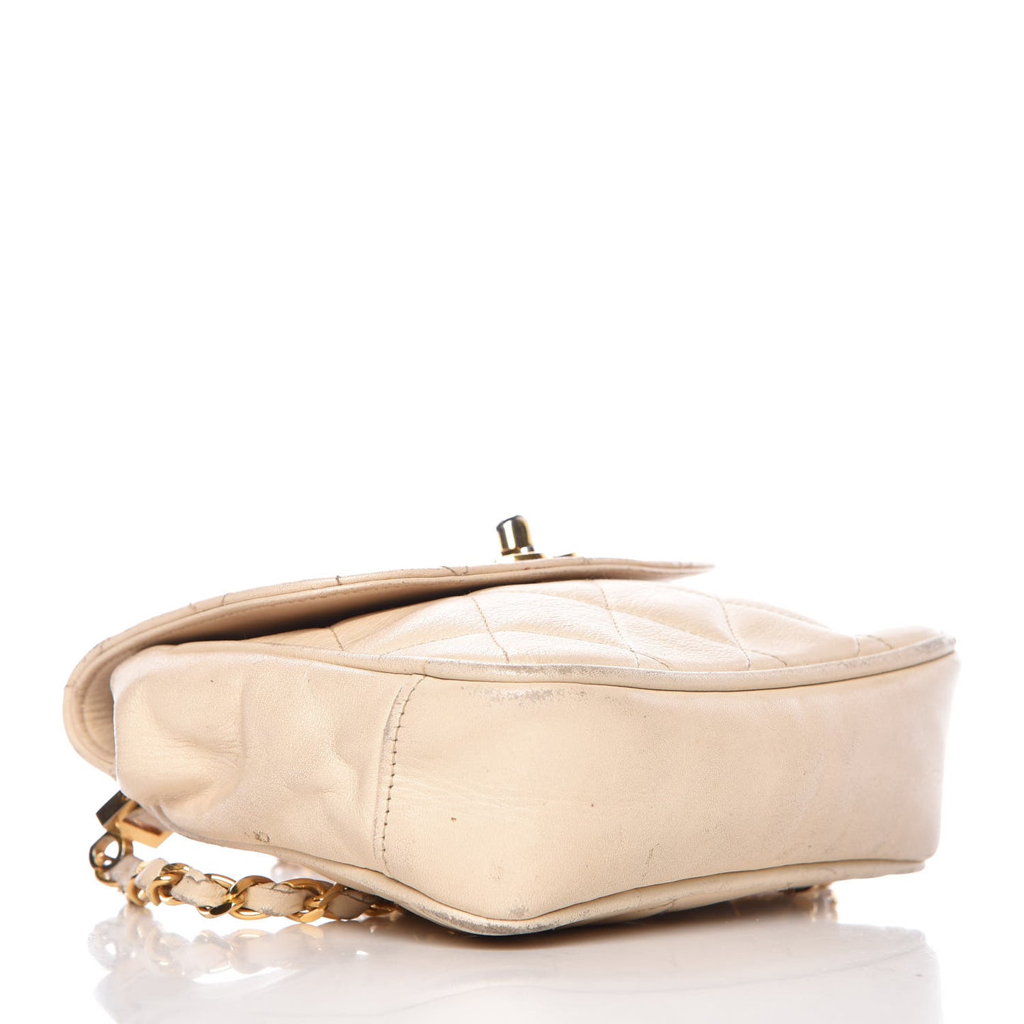Caviar Quilted Mini Square Flap White
