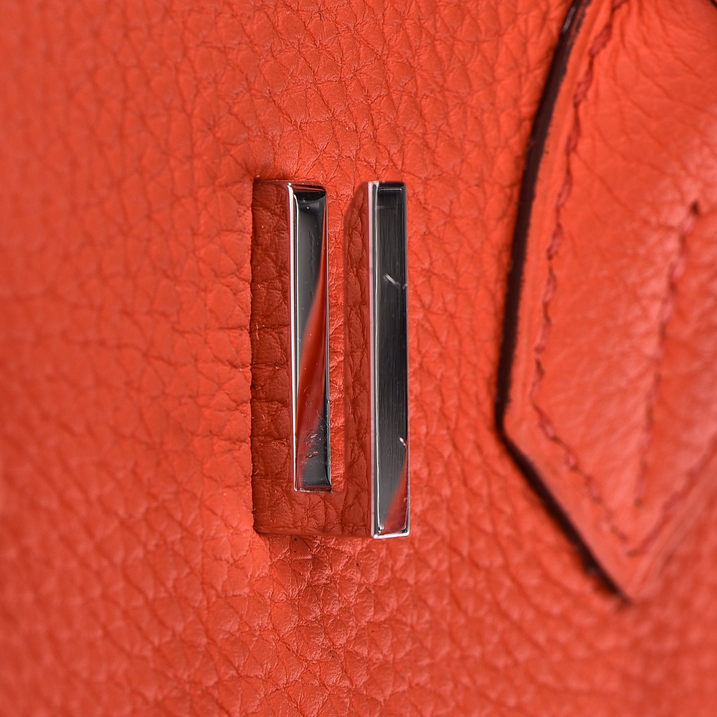 Taurillon Clemence Birkin 30 Orange Poppy