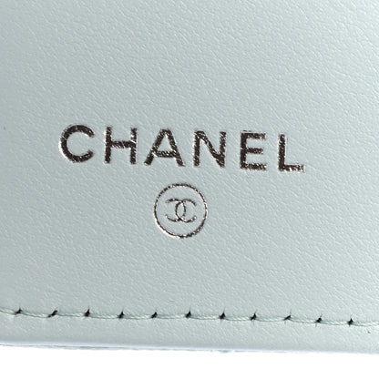 Chanel Caviar Quilted Classic 4 Key Holder Wallet Light Blue 6 of 9