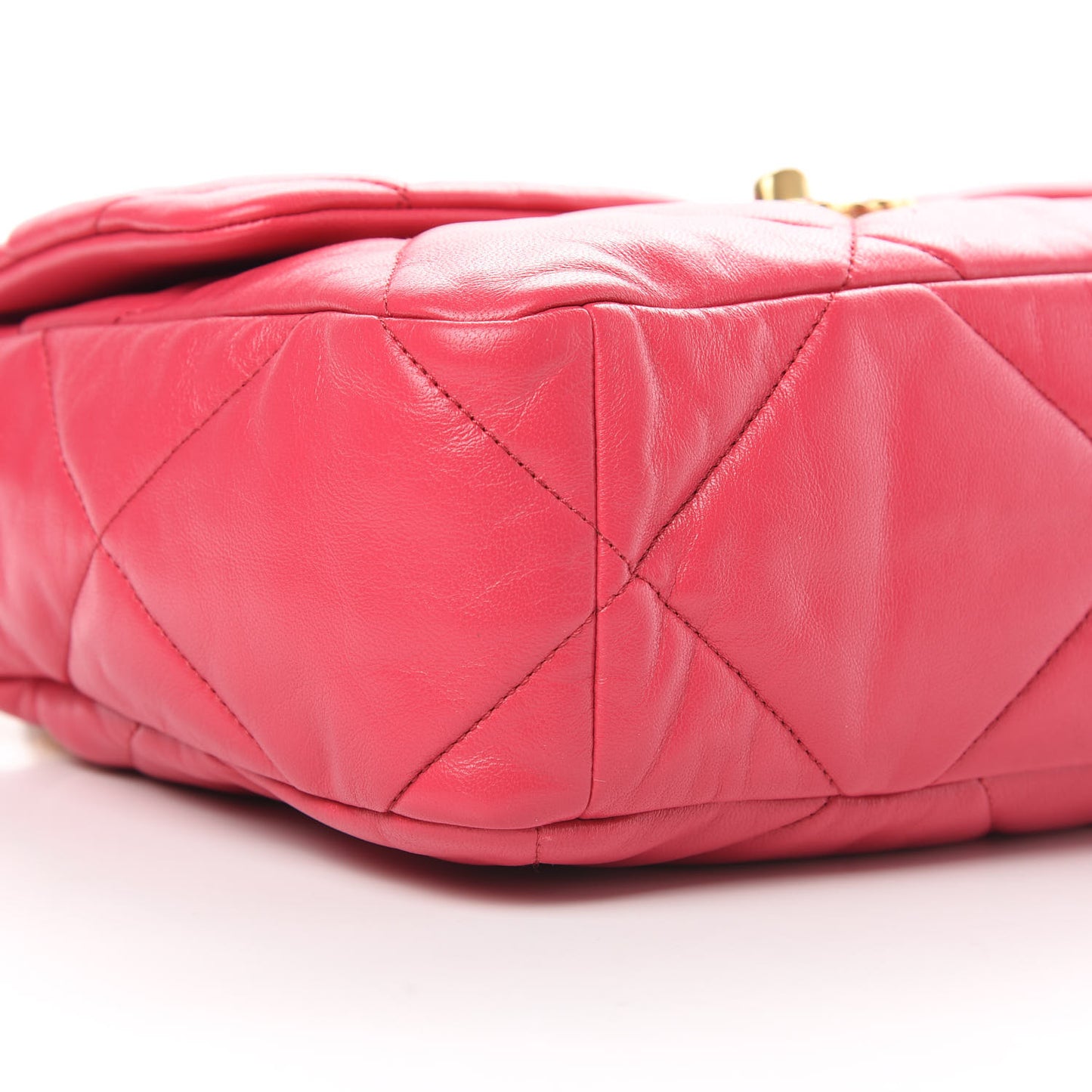 Lambskin Quilted Large Chanel 19 Flap Dark Pink