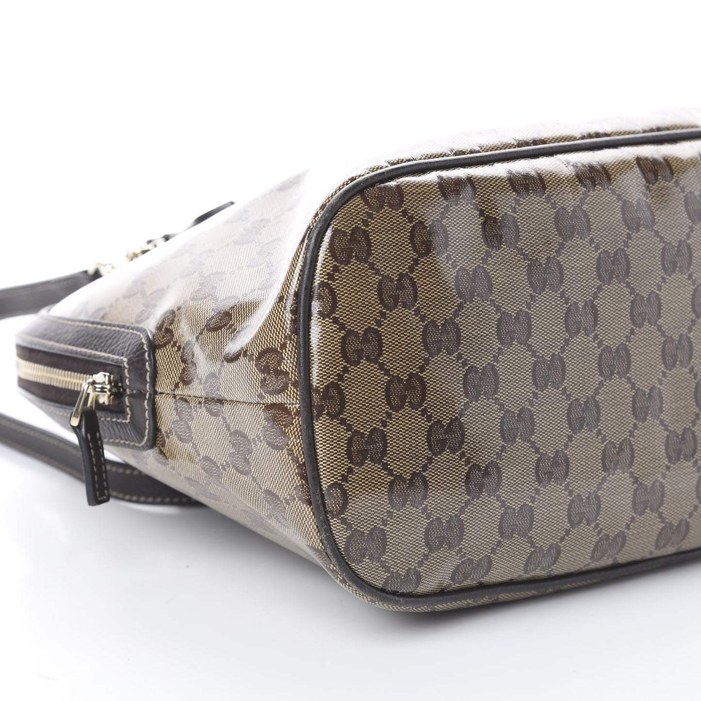 Crystal Monogram Medium Dome Bag Dark Brown