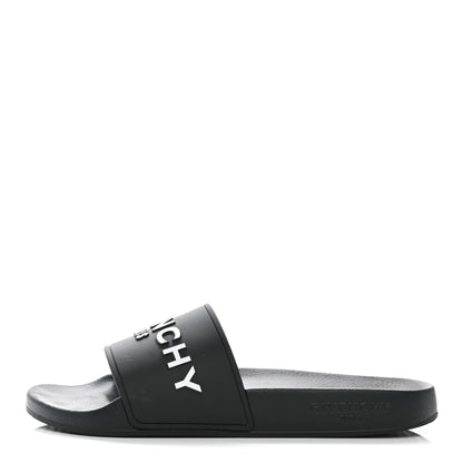 Givenchy Rubber Logo Pool Slide Sandals 38 Black 1 of 13