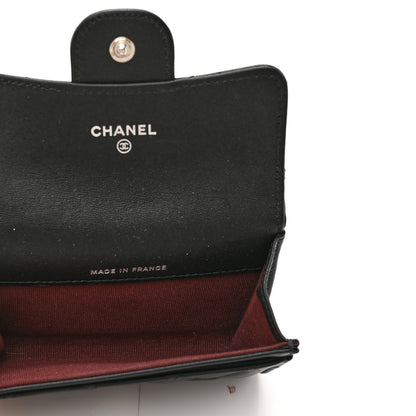 Chanel Lambskin Quilted Flap Card Holder Wallet Black 5 of 9