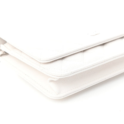 Chanel Caviar Quilted Wallet On Chain WOC White 10 of 11