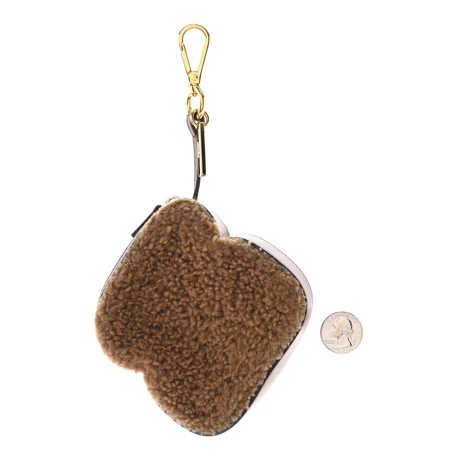 Fendi Shearling Toast Bag Charm Brown 1870857 – FASHIONPHILE