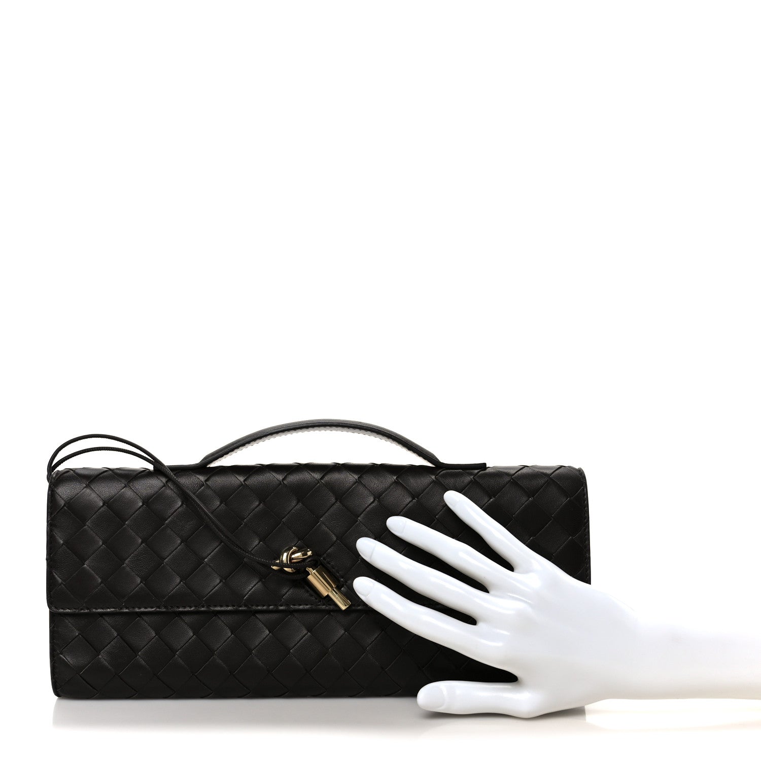Bottega Veneta Nappa Intrecciato Long Andiamo Top Handle Clutch Fondant 2 of 9