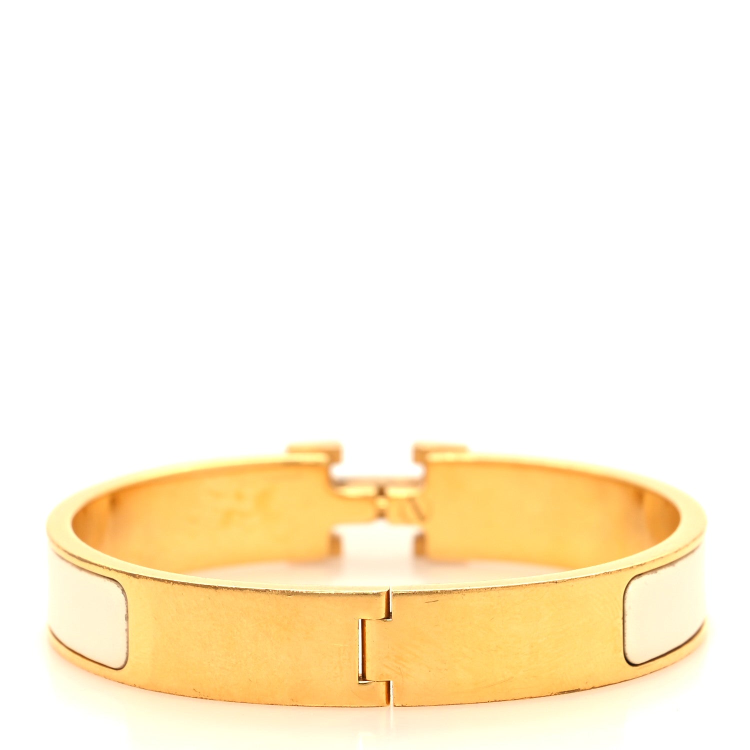 Hermes Enamel Narrow Clic Clac H Bracelet GM Craie 3 of 4