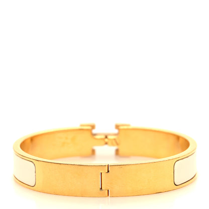 Hermes Enamel Narrow Clic Clac H Bracelet GM Craie 3 of 4