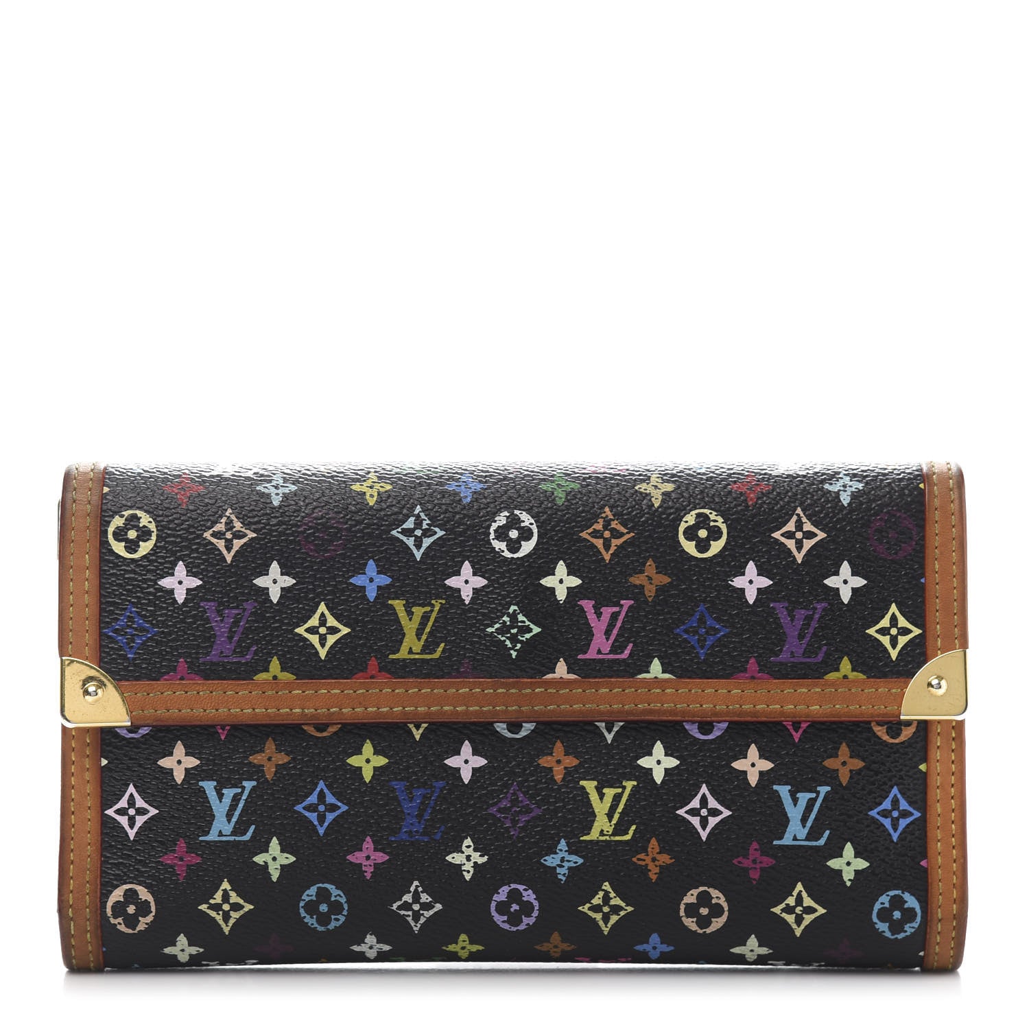 Louis Vuitton Monogram Multicolor Porte Tresor International Wallet Black 1 of 10
