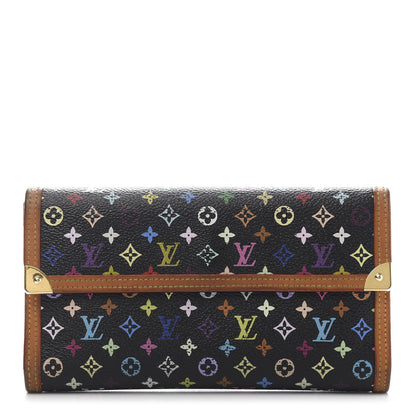 Louis Vuitton Monogram Multicolor Porte Tresor International Wallet Black 1 of 10