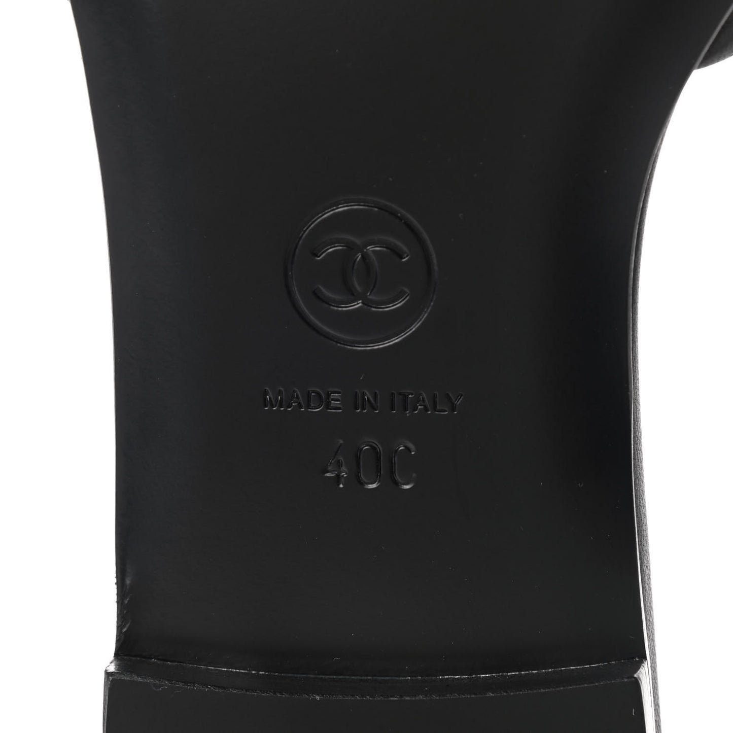 Lambskin Pearl CC Sandals 40 Black