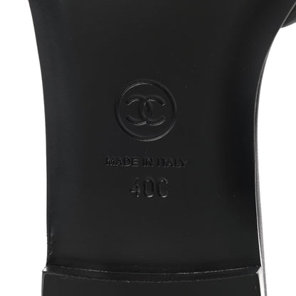 Chanel Lambskin Pearl CC Sandals 40 Black 6 of 9