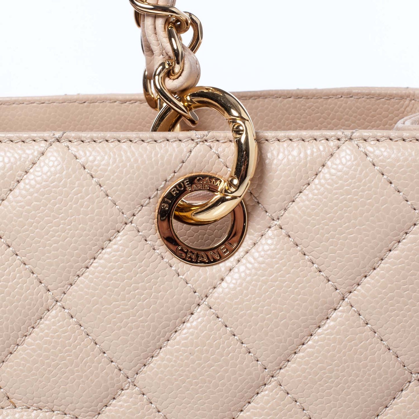 Caviar Grand Shopping Tote GST Beige Clair