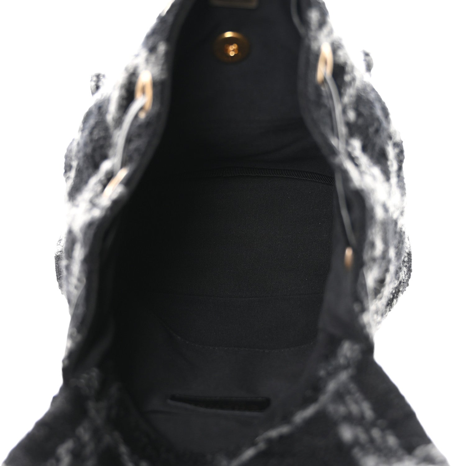 Chanel Wool Tweed Elegant Backpack Black Grey 5 of 11
