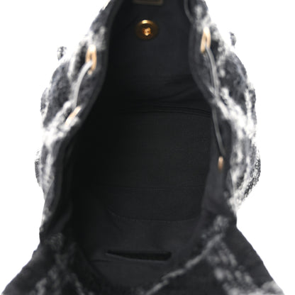 Chanel Wool Tweed Elegant Backpack Black Grey 5 of 11