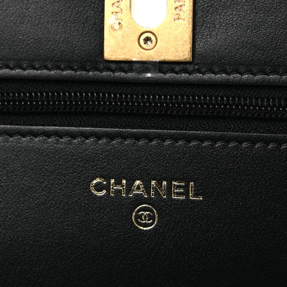 Chanel Pearly Caviar Quilted Fit For You Wallet On Chain WOC Black 6 of 13