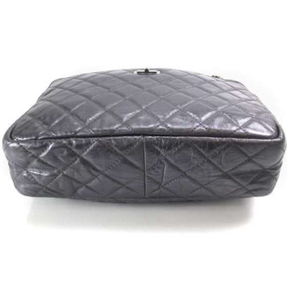 Chanel Metallic Aged Calfskin Quilted Large Reissue Camera Case Silver 4 of 11
