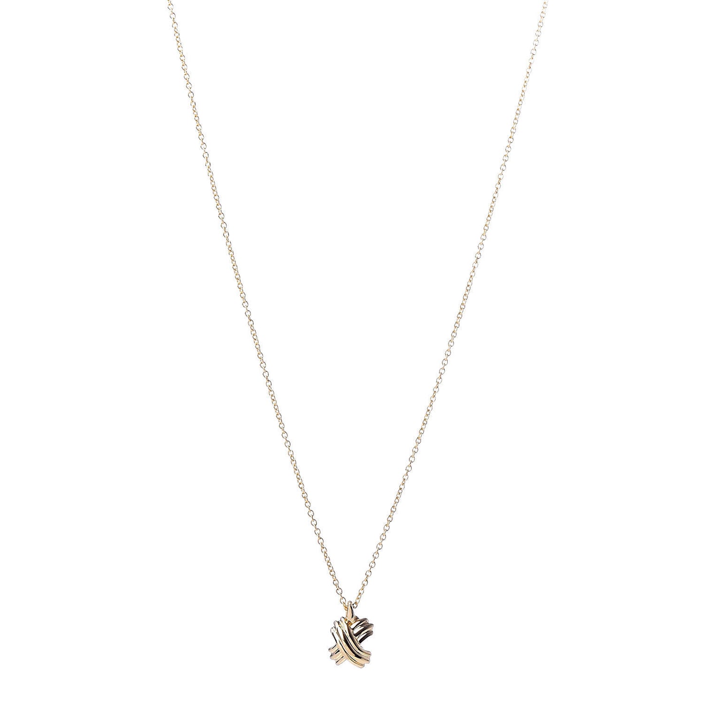 18K Yellow Gold Mini Signature X Pendant Necklace