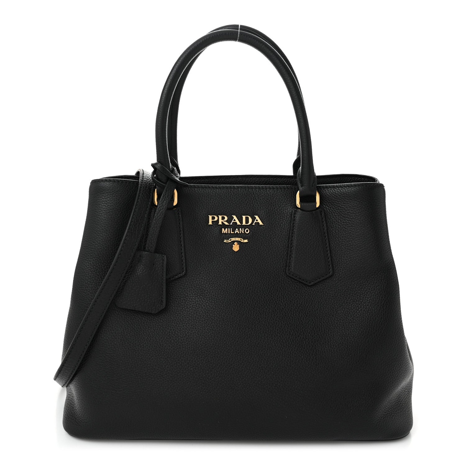 Prada Vitello Phenix Shoulder Bag Black 1 of 9