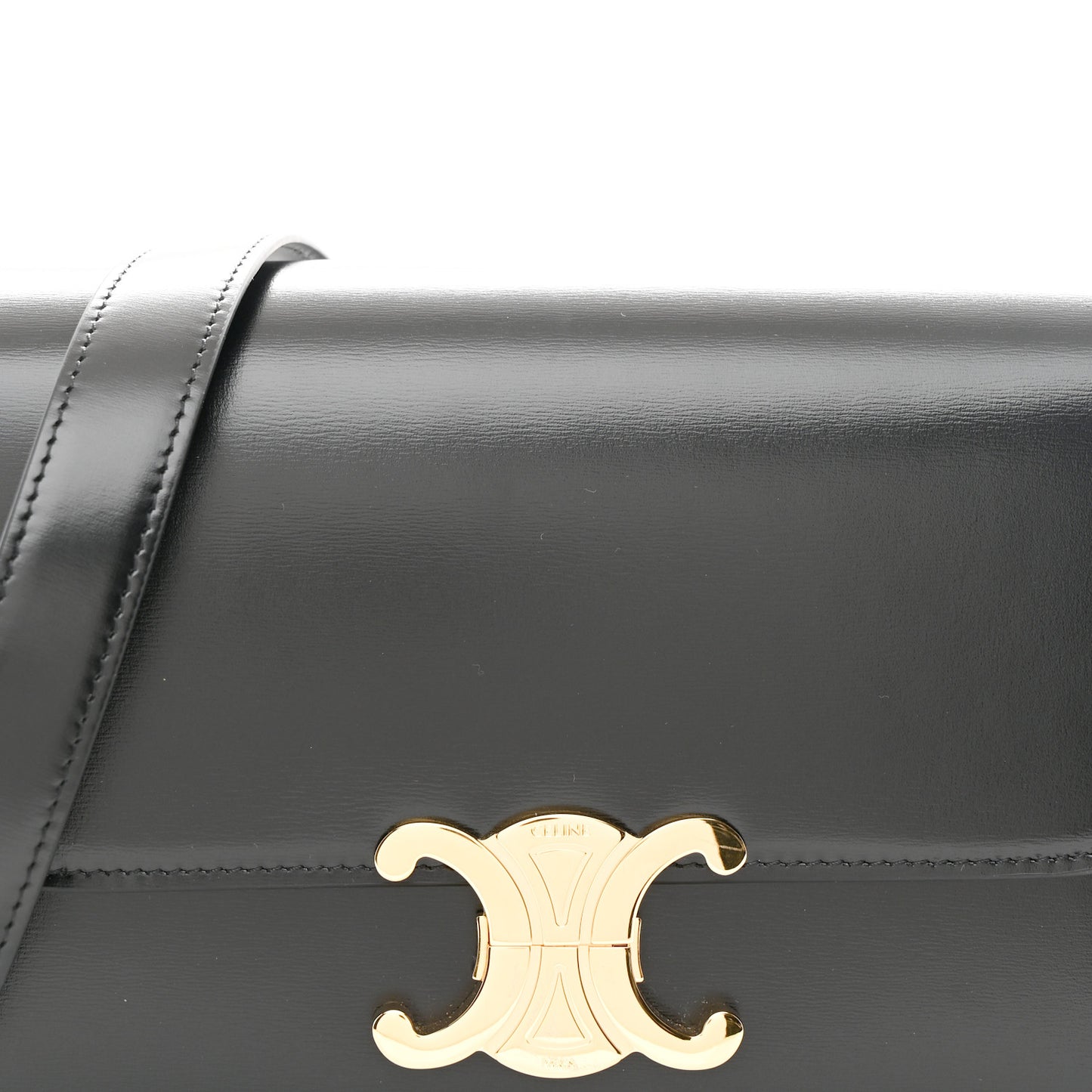 Shiny Calfskin Medium Triomphe Black