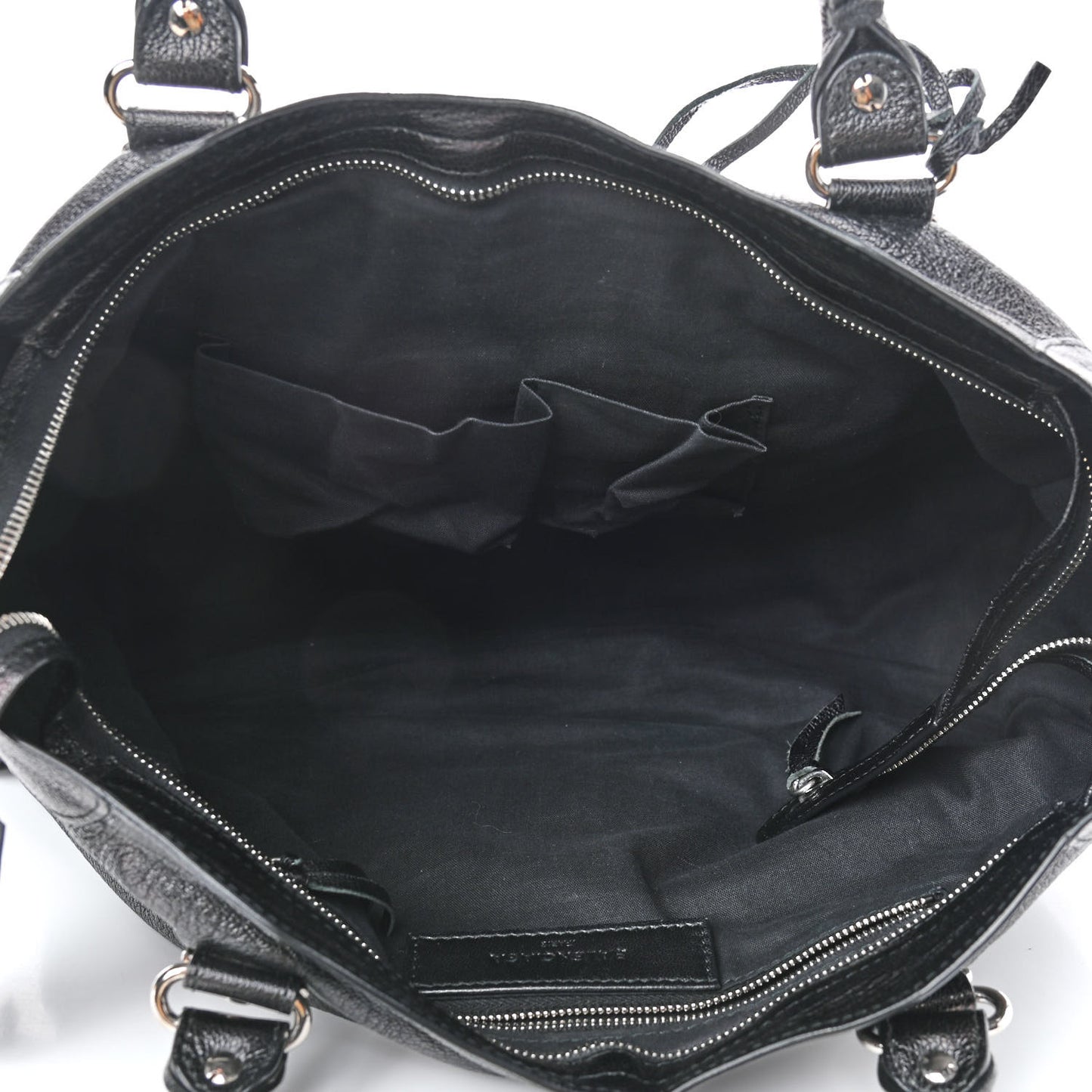 Chevre Silver Metallic Edge Hardware City Black