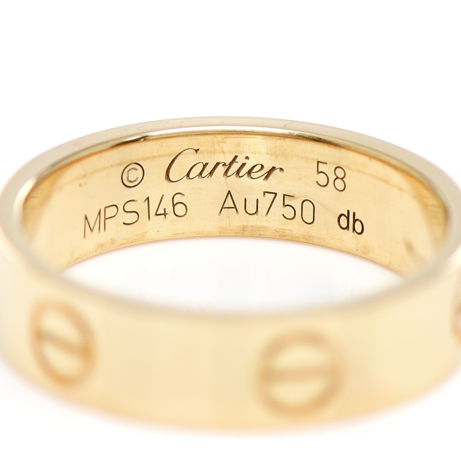 Cartier 18K Yellow Gold 5.5mm LOVE Ring 58 8.5 4 of 5