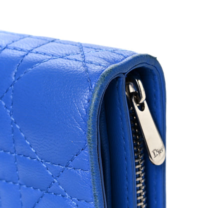 Christian Dior Lambskin Cannage Lady Dior Eden Wallet Blue 12 of 14