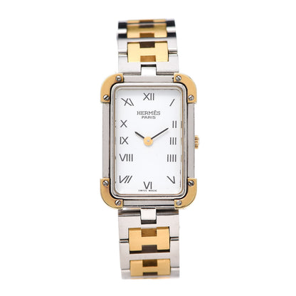 Hermes Stainless Steel 18mm Rectangle Croisiere Quartz Watch Gold 1 of 5