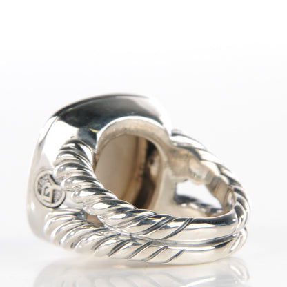 David Yurman Sterling Silver White Agate 14mm Albion Ring 52 6 3 of 7