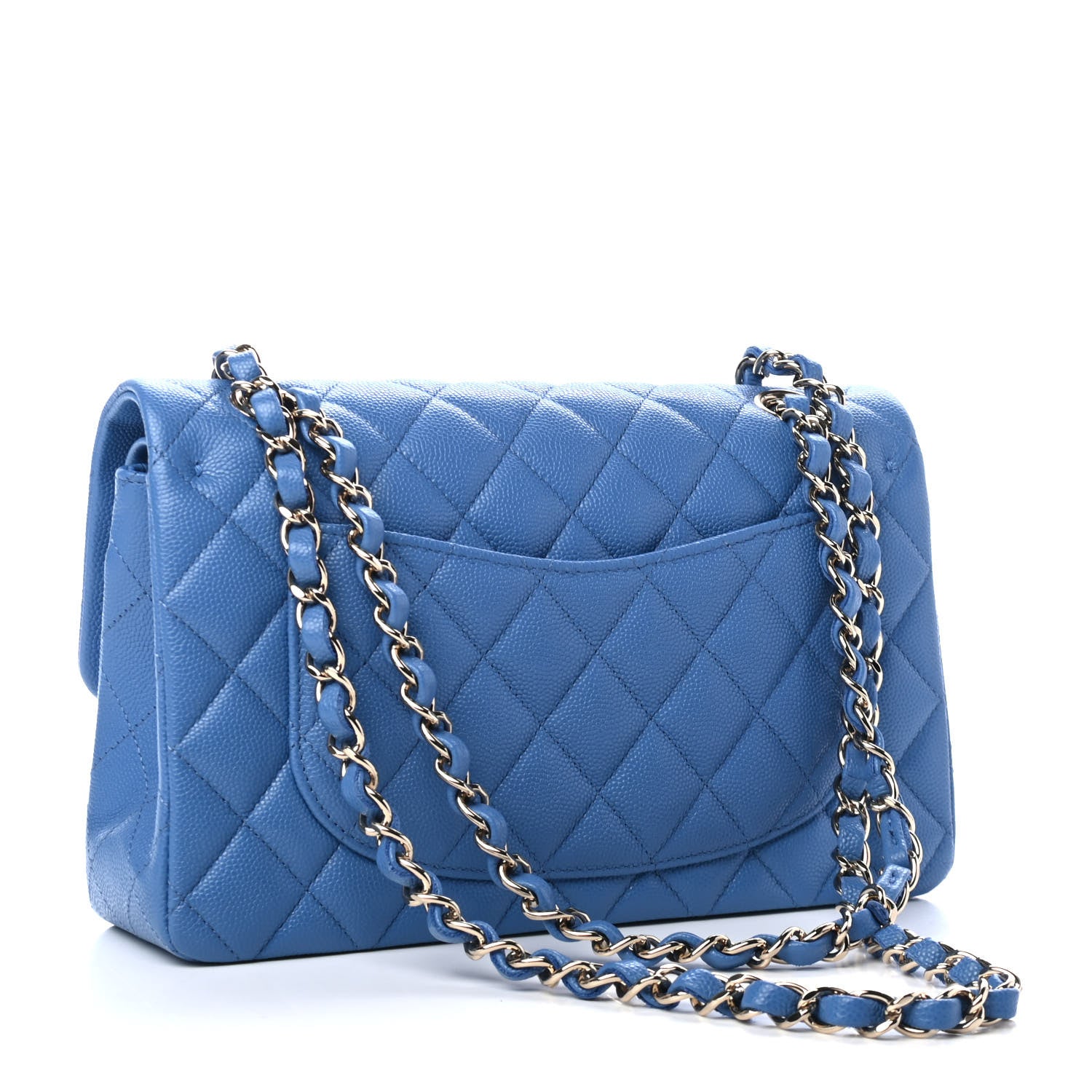 Chanel Caviar Quilted Small Double Flap Blue 2 of 9