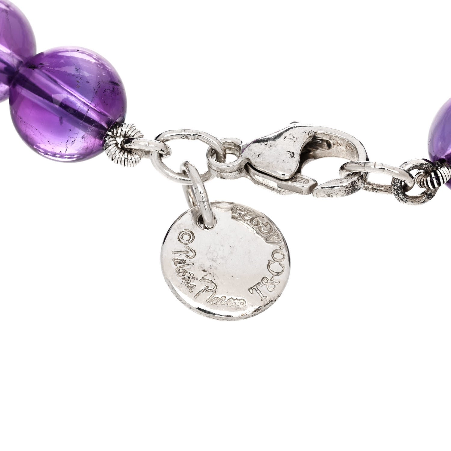 Tiffany Sterling Silver Amethyst Paloma Picasso Bead Bracelet 3 of 4
