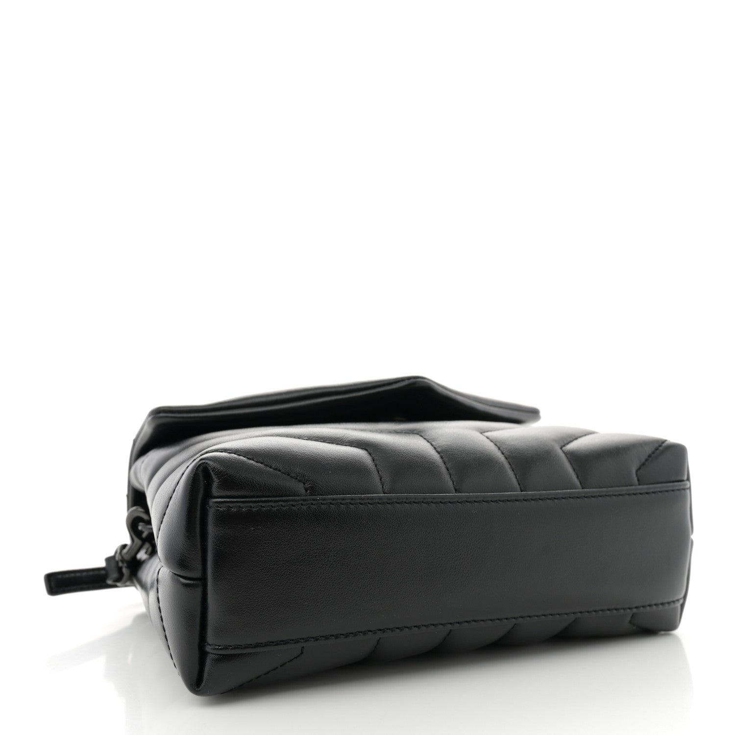 Saint Laurent Calfskin Y Quilted Monogram Monochrome Toy Loulou Crossbody Bag Black 4 of 11