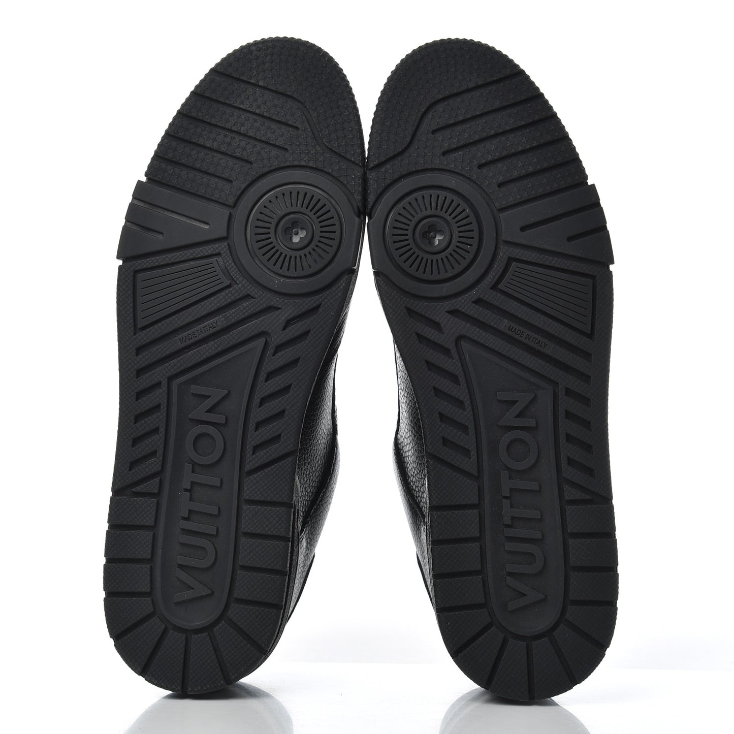 Calfskin Mens LV Trainer Sneakers 8 Black