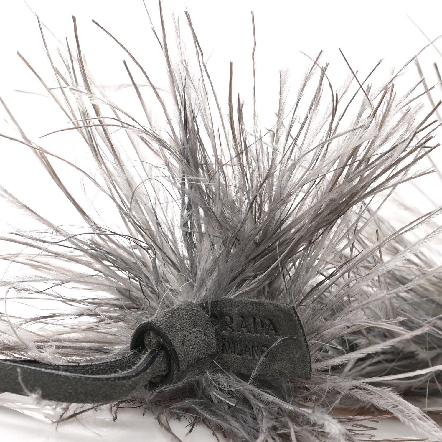 Prada Marabou Feather Bag Strap Grey 3 of 6