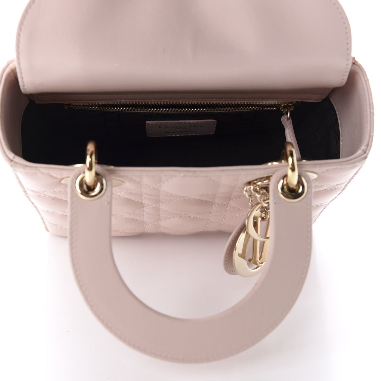 Lambskin Cannage Small Lucky Badges My Lady Dior Pink