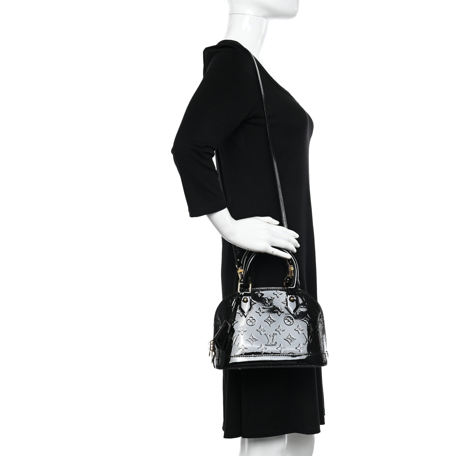 Louis Vuitton Vernis Alma BB Noir Magnetique 2 of 11