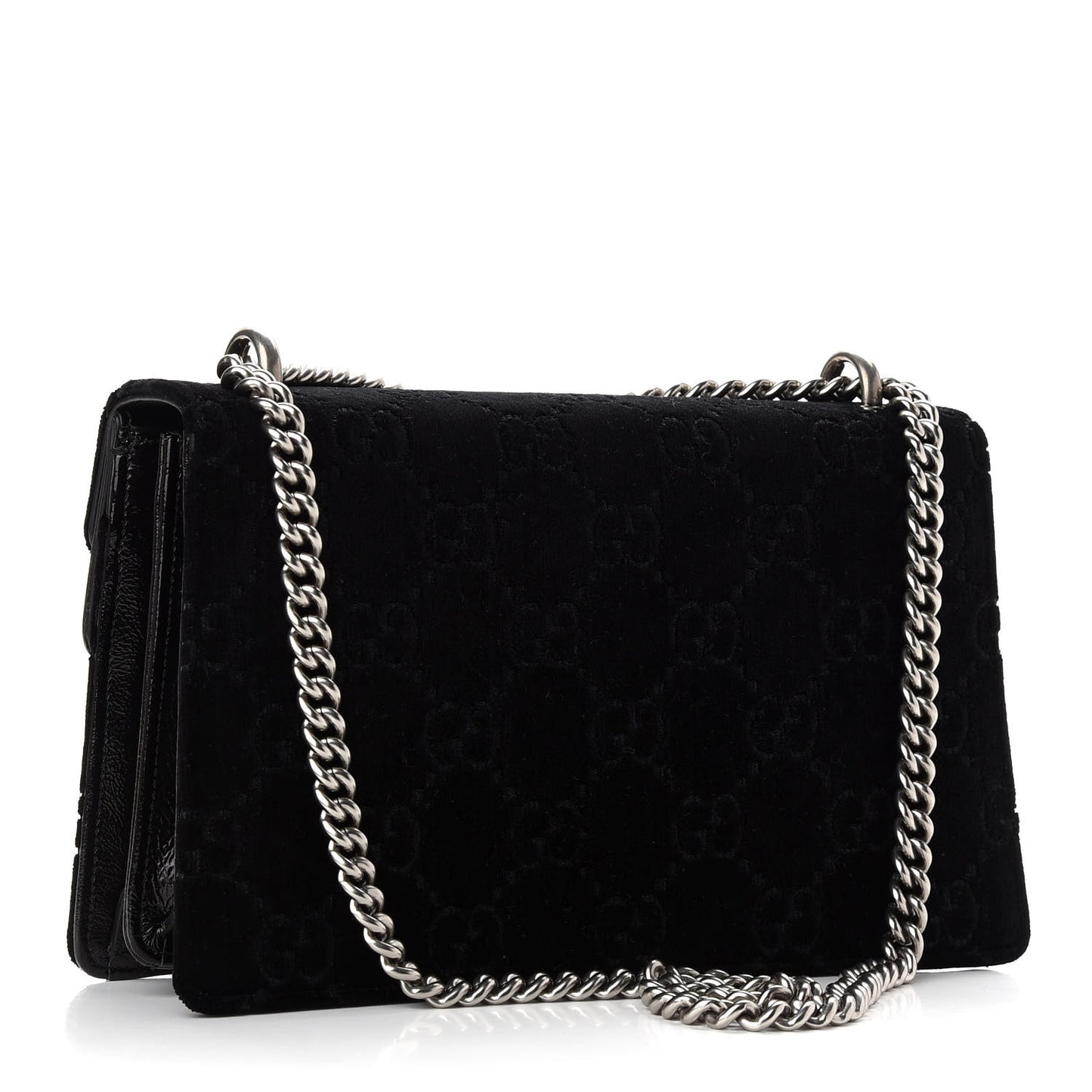 Velvet GG Monogram Small Dionysus Shoulder Bag Black