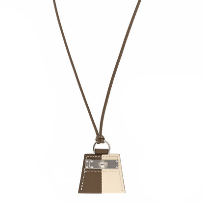 Hermes Swift Monpetit Small Kelly Pendant Necklace Etoupe Nata 1 of 6