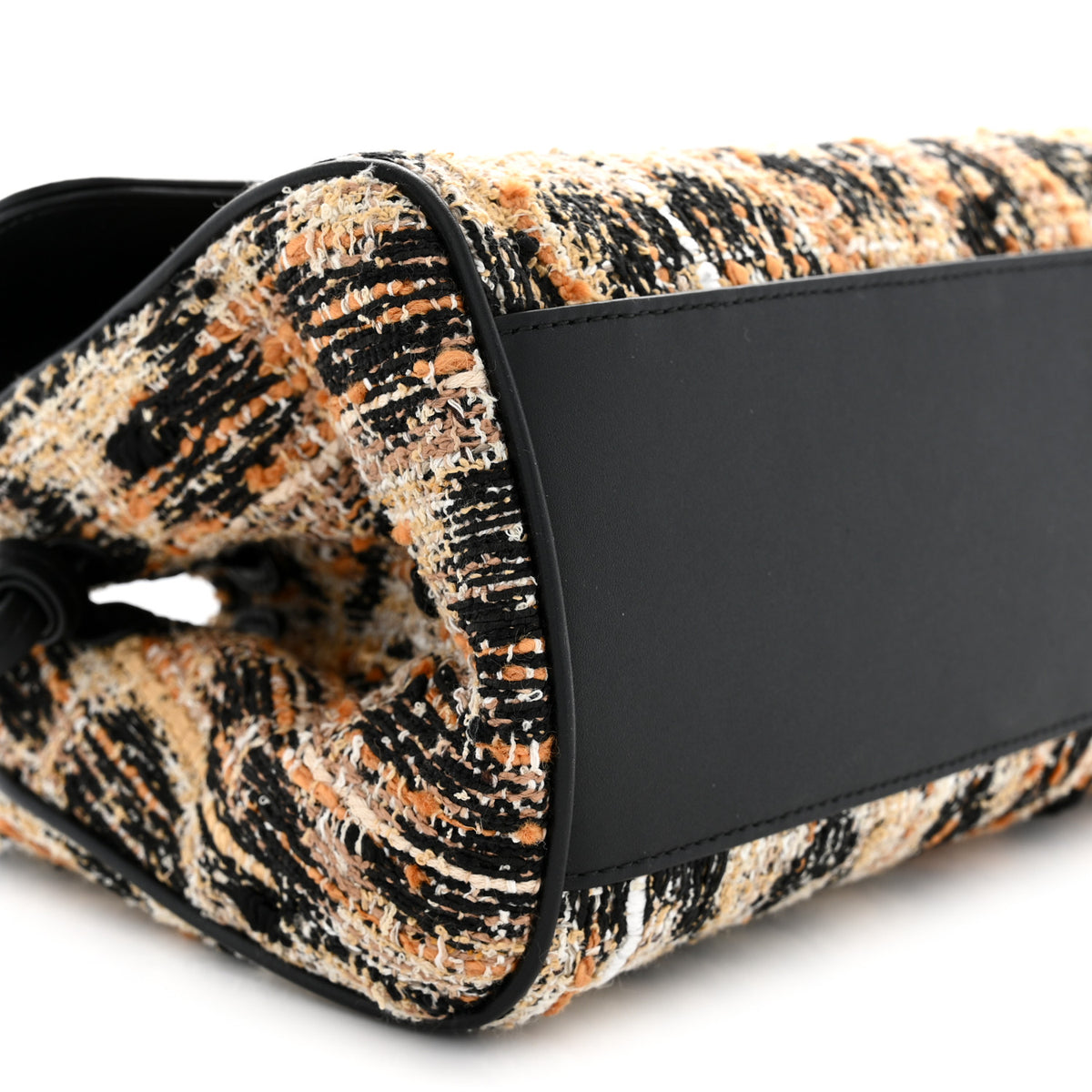 Chanel Calfskin Tweed Mixed Fibers Leopard Print Urban Essentials Small Shopping Bag Brown Black White 9 of 10