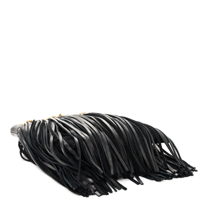 Saint Laurent Calfskin Small Grace Fringed Hobo Bag Black 4 of 9
