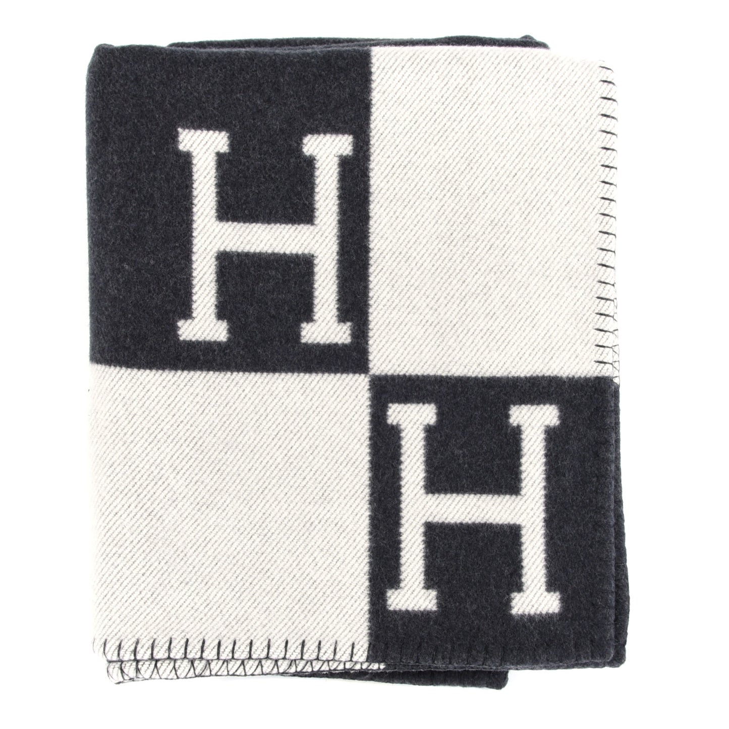 Wool Cashmere Avalon Blanket Ecru Gris Fonce
